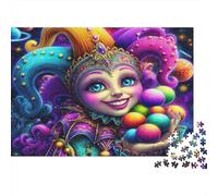 Fantasy Jester Character 1000 Piece Cute Jester Girl Artwork Jigsaw Puzzle For Adults Thick Card Board Decompression Puzzle Game Wall Decoration & Gifts 52x38cm/1000pcs
