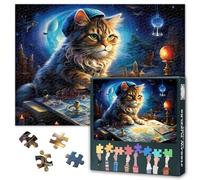 Fantasy Jigsaw Puzzles, A Cat That's an Astronomer and a Geologist Puzzle for Adults 1000 Pieces, Impossible Challenging Difficult Jigsaw Puzzles for Adults, 19.5 x 27.5 Inch