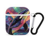 Fantasy Killer Whale Artistic Aurora Slim Compatible with Airpod Case Protective Hard Cover Skin Shockproof