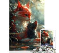 Fantasy Kitten Dragon Cat 1000 Pieces Puzzles for Adults Great Gifts for Games Hand Speed Race Home Decoration Toys for And from 14 Years And over (38x26cm)