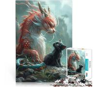 Fantasy Kitten Dragon Cat2000 Pieces Puzzles for teenagers learning educational Every Piece is Unique - Challenging Family Fun Game 70x100cm