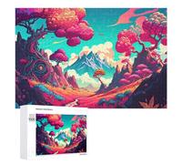 Fantasy Land with Colorful Trees Illustrated Jigsaw Puzzle for Adults, 1000 PCS