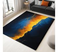 Fantasy Landscape Non Slip Area Rug 100 x 160 cm for Living Room, Machine Washable Outdoor Rugs, Soft Lava Flow Stripes Short Pile Carpet for Bedroom Kitchen, Stain Resistant Home Decor Carpet