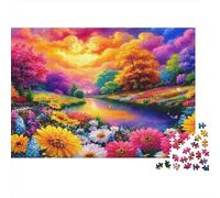 Fantasy Landscape Painting Puzzles for Adults 1000 Piece PuzzlesRainbow Mountains for Adults Educational Challenge Fun Activity for Home Beautiful Decoration Puzzled52x38cm/1000