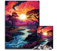 Fantasy Landscape Under Sunset Jigsaw Puzzles for Adults 1000 Piece Jigsaw Puzzles for Adults Home Decor Brain Teaser Game for Teenagers & Family Interaction 1000 PCS(38x26cm)