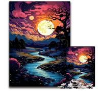 Fantasy Landscape Under Sunset Jigsaw Puzzles for Adults 1000 Piece Wooden Jigsaw Puzzles for Home Decor, Ideal Christmas & New Year Gift for Teenagers 1000 PCS(75x50cm)