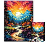 Fantasy Landscape Under Sunset Puzzle 1000 Pieces Jigsaw Jigsaw Puzzles Perfect for Family Fun on Christmas, Thanksgiving, Birthdays & Easter 1000 PCS(75x50cm)