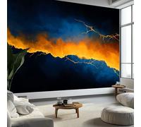 Fantasy Landscape Wall Mural 350 x 256 cm (W x H), Lava Flow Stripes Pattern Photo Wallpaper, Modern Non-Woven Mural Poster Wallpaper for Living Room or Kids Bedroom