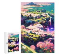 Fantasy Landscape with Luminous Elements Wooden Jigsaw Puzzle for Adults, 1000 PCS - Year-End Present, for Screen-Free Relaxation at Home
