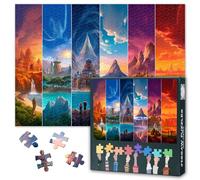 Fantasy Landscape with Mountains Castles Puzzles 1000 Pieces Beautiful Landscape Jigsaw Puzzles for Adults Gift Home Decor Difficult Challenge Puzzle for Puzzle Lovers 27.5"X19.7"