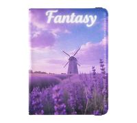 Fantasy Lavender Field Travel Wallet Leather Passport Holder Secure Hidden Passport Book Holders for Women Trip Must Haves Accessories