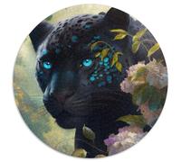 Fantasy Leopard 1000 Piece Jigsaw Puzzle Round Jigsaw Puzzles 1000 Pieces for Adults Erfect for Home Decor, Birthdays, Holidays, And Gifts 67.5x67.5cm