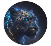 Fantasy Leopard 1000 Piece Jigsaw Puzzles for Adults Round Puzzle 1000 Pieces Jigsaw Creative Family Game & Home Decor, for Teenagers 67.5x67.5cm