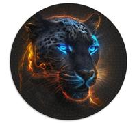 Fantasy Leopard 1000 Pieces Puzzle Gifts Round Jigsaw Puzzle 1000 Pieces Fun at Home Activities, Birthday Present, Travel Gifts 67.5x67.5cm