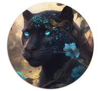 Fantasy Leopard 1000 Pieces Puzzle Gifts Round Jigsaw Puzzle 1000 Pieces Fun at Home Activities, Birthday Present, Travel Gifts 67.5x67.5cm
