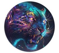 Fantasy Leopard Jigsaw Puzzles 1000 Pieces for Adults Round JigsawPuzzle 1000 Pieces for Adults Brain Teaser, Adult Game, Family Interactive Activity 67.5x67.5cm