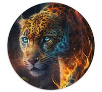 Fantasy Leopard Jigsaw Puzzles 1000 Pieces for Adults Round JigsawPuzzle 1000 Pieces for Adults Brain Teaser, Adult Game, Family Interactive Activity 67.5x67.5cm