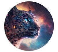 Fantasy Leopard Jigsaw Puzzles 1000 Pieces for Adults Round Puzzle 1000 Pieces Jigsaw High-Difficulty Brain Teaser for Teenagers 67.5x67.5cm