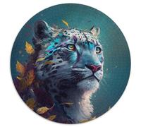 Fantasy Leopard Puzzles 1000 Pieces for Adults 1000 Pieces Round Puzzles for Adults Ideal for Lover, Perfect Christmas, New Year, Valentine's Gift 67.5x67.5cm