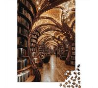 Fantasy Library Interior 1000 Pc Sturdy Cardboard Premium Jigsaw Puzzle Couple Partners Decompression Challenge Wall Decoration Value Pack 38x26cm/1000pcs