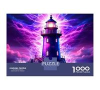 Fantasy Lighthouse 1000 Piece Jigsaw Puzzle Paper for Adults Mysterious Night Sky Relaxing Home Gift 38x26cm/1000pcs