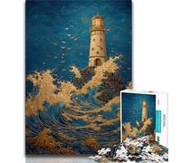 Fantasy Lighthouse Jigsaw Puzzles for Adults 1000 Piece,Help The Brain Exercise Addictive Toys to Cultivate Patience Suitable for Couples 38x26cm
