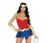 Fantasy Lingerie Play Warrior Goddess Superhero Costume - S / M - Red Red