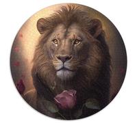 Fantasy Lion 1000 Piece Jigsaw Puzzle Round Jigsaw Puzzles 1000 Pieces for Adults Erfect for Home Decor, Birthdays, Holidays, And Gifts 67.5x67.5cm