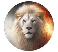Fantasy Lion 1000 Piece Jigsaw Puzzles for Adults Round Puzzle 1000 Pieces Jigsaw Creative Family Game & Home Decor, for Teenagers 67.5x67.5cm