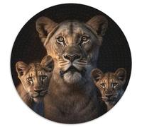 Fantasy Lion 1000 Piece Puzzle 1000-Piece Round Jigsaw Puzzle Perfect for Family Fun on Christmas, Thanksgiving, Birthdays & Easter 67.5x67.5cm