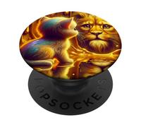 Fantasy Lion And Kitten PopSockets Adhesive PopGrip