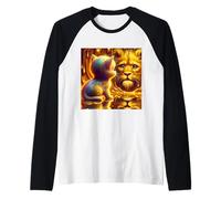 Fantasy Lion And Kitten Raglan Baseball Tee