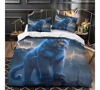 Fantasy Lion Cub Quilt Cover 3D Design Printed Hypoallergenic 3 Pcs Bedding Set Zipper Comforter Cover Super Soft Machine Washable for Kids Adults Women Teens Youth Super king（260x220cm）