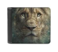 Fantasy Lion Funny Men's Wallet Soft Lightweight Bifold Wallets | Novelty Printed Front Pocket Wallets with ID Credit Card Holder