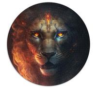 Fantasy Lion Jigsaw Puzzles 1000 Pieces for Adults Round Puzzle 1000 Pieces Jigsaw High-Difficulty Brain Teaser for Teenagers 67.5x67.5cm