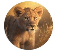 Fantasy Lion Jigsaw Puzzles 1000 Pieces for Adults Round Puzzle 1000 Pieces Jigsaw High-Difficulty Brain Teaser for Teenagers 67.5x67.5cm