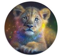 Fantasy Lion Puzzles 1000 Pieces for Adults Round Jigsaw Puzzle 1000 Pieces Adult Game Gift Family Interactive Game Brain Challenge Gift 67.5x67.5cm