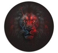 Fantasy Lion Puzzles for 1000 Piece 1000-Piece Round Jigsaw Puzzle Ideal for Lover, Perfect Christmas, New Year, Valentine's Gift 67.5x67.5cm