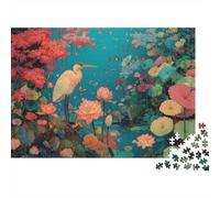Fantasy Lotus Garden Jigsaws 1000 Pieces for Adults with Precision Cut Centenary Jigsaws As A Stress Relief Puzzle for Fun Activity for Home 52x38cm/1000pcs