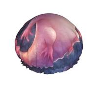 Fantasy Lovely Cartoon Axolotl Roaming In The Interstellar Bath Cap