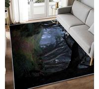 Fantasy Machine Washable Rug 80 x 150 cm, Non-Slip Low Pile Forest Ancient trees Mystery Area Rug for Living Room Bedroom Dining Room Kids Room Bedside Kitchen Lounge, Dark Green