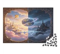 Fantasy Magic Castle 1000 Piece Jigsaw Puzzle Paper for Adults Day and Night Dream Scene Puzzle Game for Family Focus Gift Home Decor Relax 38x26cm/1000pcs