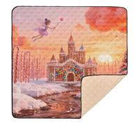 Fantasy & Magic Christmas Wallpaper Cute Foldable Baby Playmat for Floor Lightweight Tummy Time & Crawling Mat for Baby Kids Toddlers Infants, 50'' x 50''