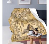 Fantasy Map Warm Fleece Flannel Throw Blanket 60"X50"