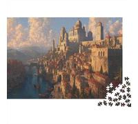 Fantasy Medieval Capital Jigsaw Puzzles. 38x26cm/1000pcs Whimsical Challenge Toy for Educational Games Gifts