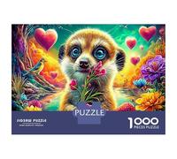 Fantasy Meerkat Thick Cardboard Puppy Heart Jigsaw Puzzle Bundle Family Puzzle Lovers Brain Training Stress Relief Puzzle Gift for Teen Puzzle Fans 12-18 70x50cm/1000pcs