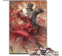Fantasy Mexican Skeleton Couple 1000 Piece Jigsaw Puzzles for Teenagers Gifts, Suitable for People Aged 14 And Above Home Decoration Gift Ideas (50x75cm)