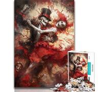 Fantasy Mexican Skeleton Couple Jigsaws Puzzles 1000 Pieces for Adults Gifts,Family Game Stress Reliever Difficult Challenge Great Gifts And Toys (38x26cm)