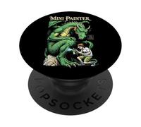 Fantasy Miniature Painter Dragon Funny Airbrush Painting RPG PopSockets Adhesive PopGrip