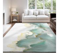 Fantasy Modern Peaceful Area Rug 80 x 150 cm Washable Rugs Carpet Indoor Non-Slip Floor Mat Cyan Nature Scenery Floor Carpet for Living Room